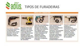 TIPOS DE FURADEIRAS
 
