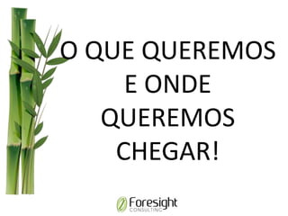 O QUE QUEREMOS
E ONDE
QUEREMOS
CHEGAR!
 