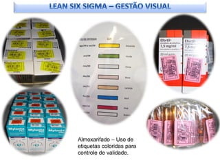 Almoxarifado – Uso de
etiquetas coloridas para
controle de validade.
 