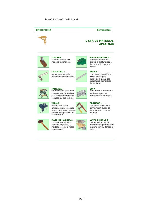 Lista De Ferramentas Para Marcenaria Pdf
