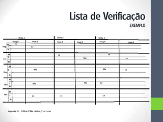 Lista de Verificação
EXEMPLO
 