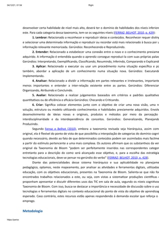 Ferramentas digitais e taxonomia de bloom | PDF
