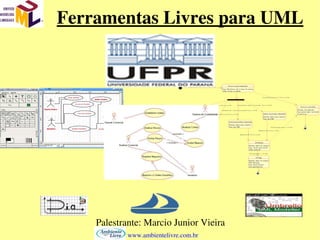 Ferramentas Livres para UML
Palestrante: Marcio Junior Vieira
  www.ambientelivre.com.br
 