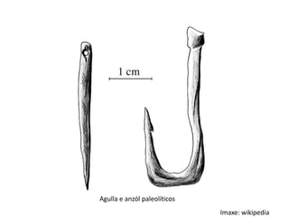 Agulla e anzól paleolíticos
                              Imaxe: wikipedia
 