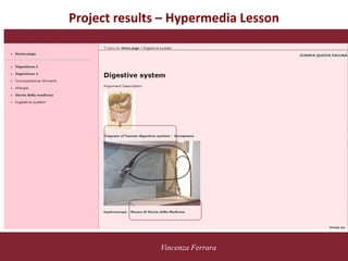 5 novembre 2010
Vincenza Ferrara
vide
Project results – Hypermedia Lesson
 