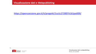 57
Visualizzazione dati e webpublishing
Roma, 2.12.2019
Visualizzazione dati e Webpublishing
 