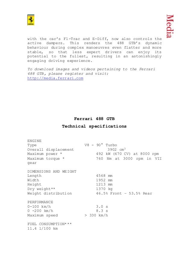 Ferrari 488 Gtb India Launch Press Release