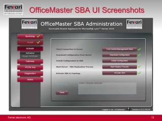 OfficeMaster SBA UI Screenshots