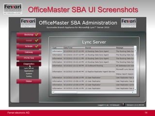 OfficeMaster SBA UI Screenshots