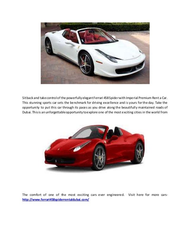 Ferrari 458 Spider Rental Dubai