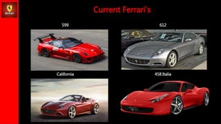 Current Ferraris
599 612
California 458 Italia
 