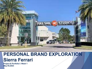 PERSONAL BRAND EXPLORATION
Sierra Ferrari
Project & Portfolio I: Week 1
May 05,2023
 
