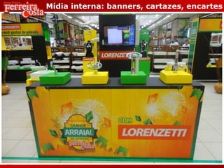 Mídia interna: banners, cartazes, encartes
 