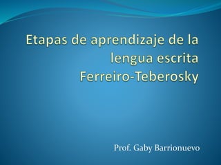 Prof. Gaby Barrionuevo
 