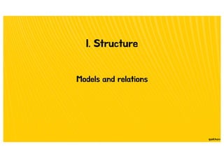 I. Structure
Models and relations
 