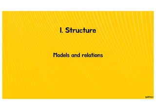 I. Structure
Models and relations
 
