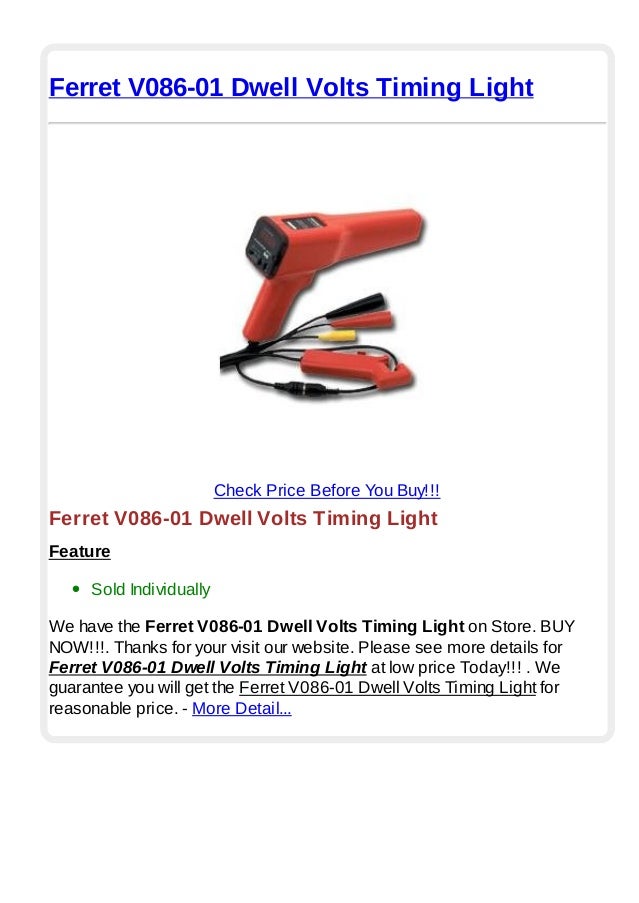 Ferret v086 01 dwell volts timing light
