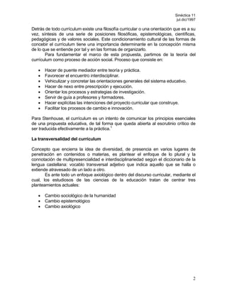LA TRANSVERSALIDAD DEL CURRICULUM*Rita Ferrini | PDF