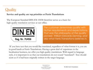 Ferris Translations Presentation