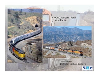 < ROAD RAILER TRAIN
  Union Pacific




      TOFC TRAIN
      Burlington Northern Santa Fe
 
