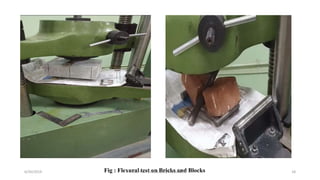Fig : Flexural test on Bricks and Blocks6/30/2019 DEPT OF CIVIL ENGG, VEMANA IT 18
 