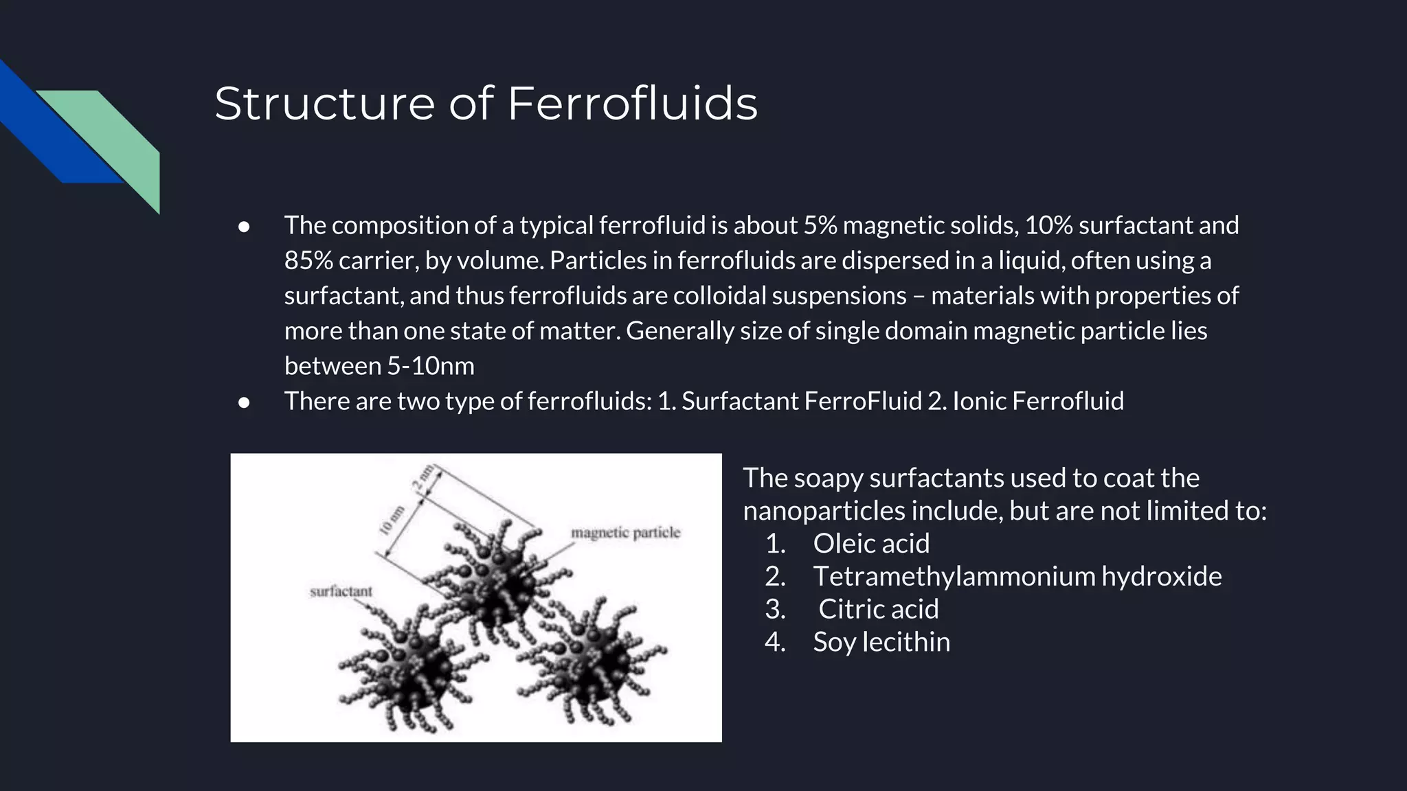 Ferrofluids and their applications PPT