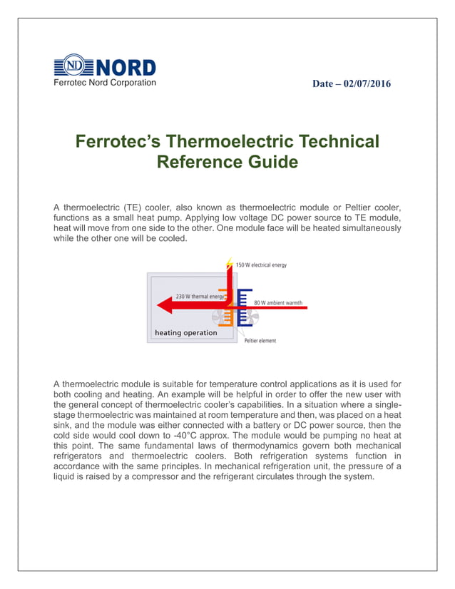 Ferrotec’s thermoelectric technical reference guide | PDF | Physics ...