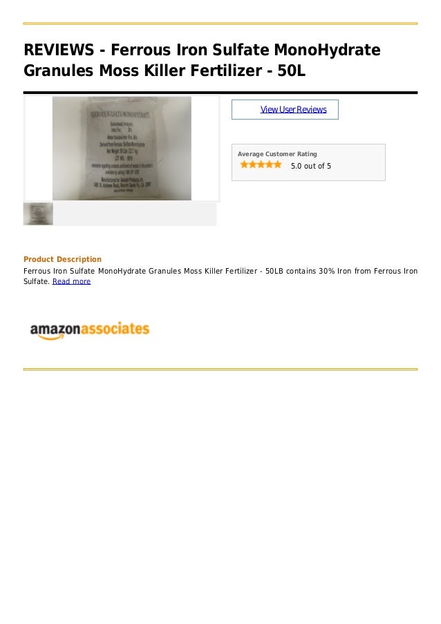 Ferrous iron sulfate mono hydrate granules moss killer fertilizer 50l