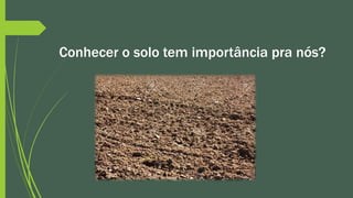 Conhecer o solo tem importância pra nós?
 