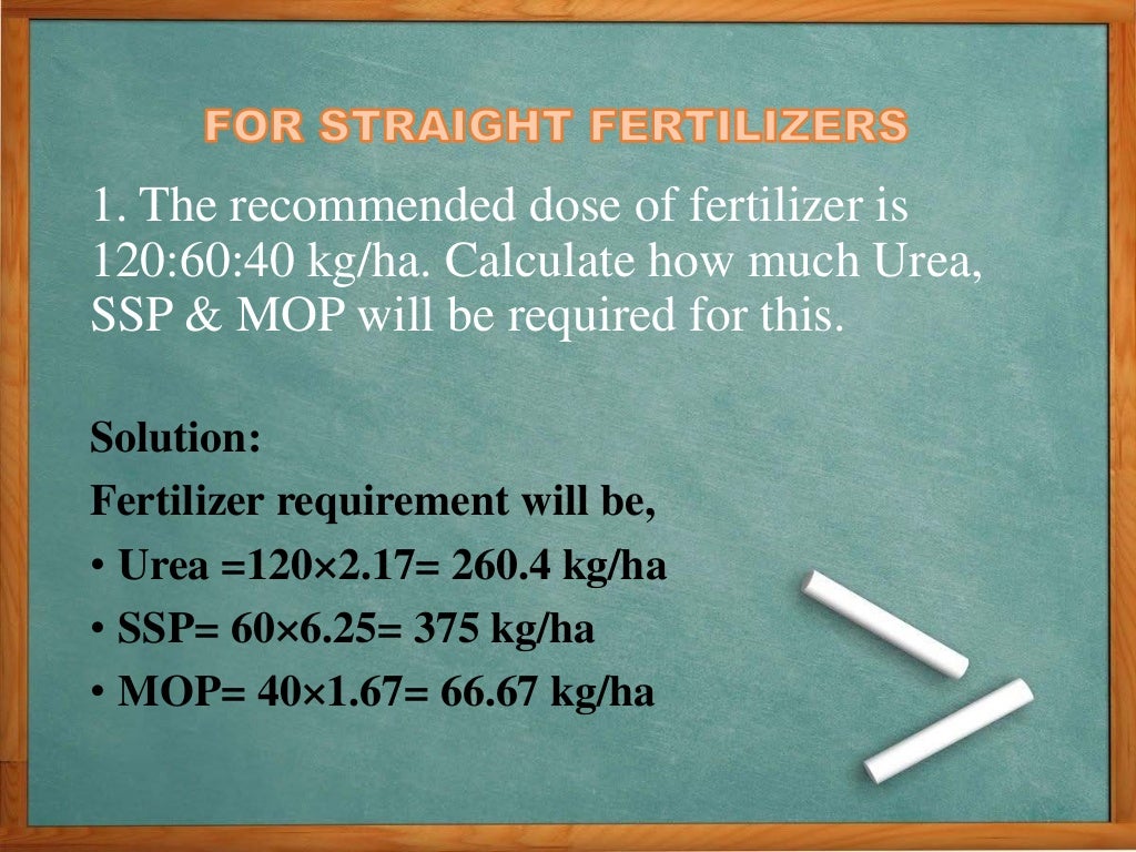 Fertiliser calculation