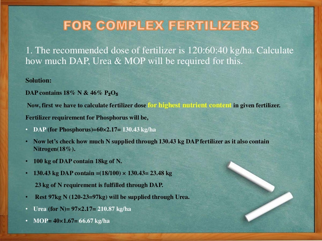 Fertiliser calculation