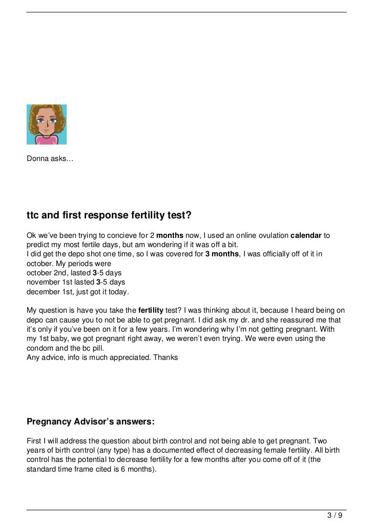 Fertility Calendar 3 Months