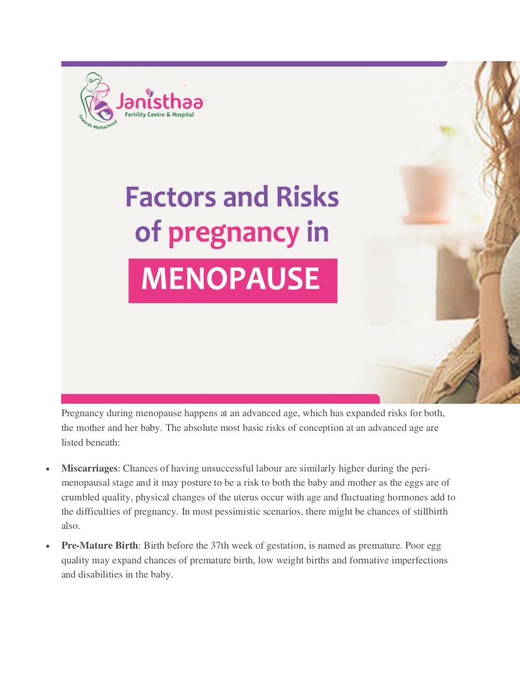 Woman in menopause get pregnant by IVF Menopause and pregnancy
