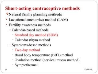 Fertility and family planning are important elements of reproductive ...