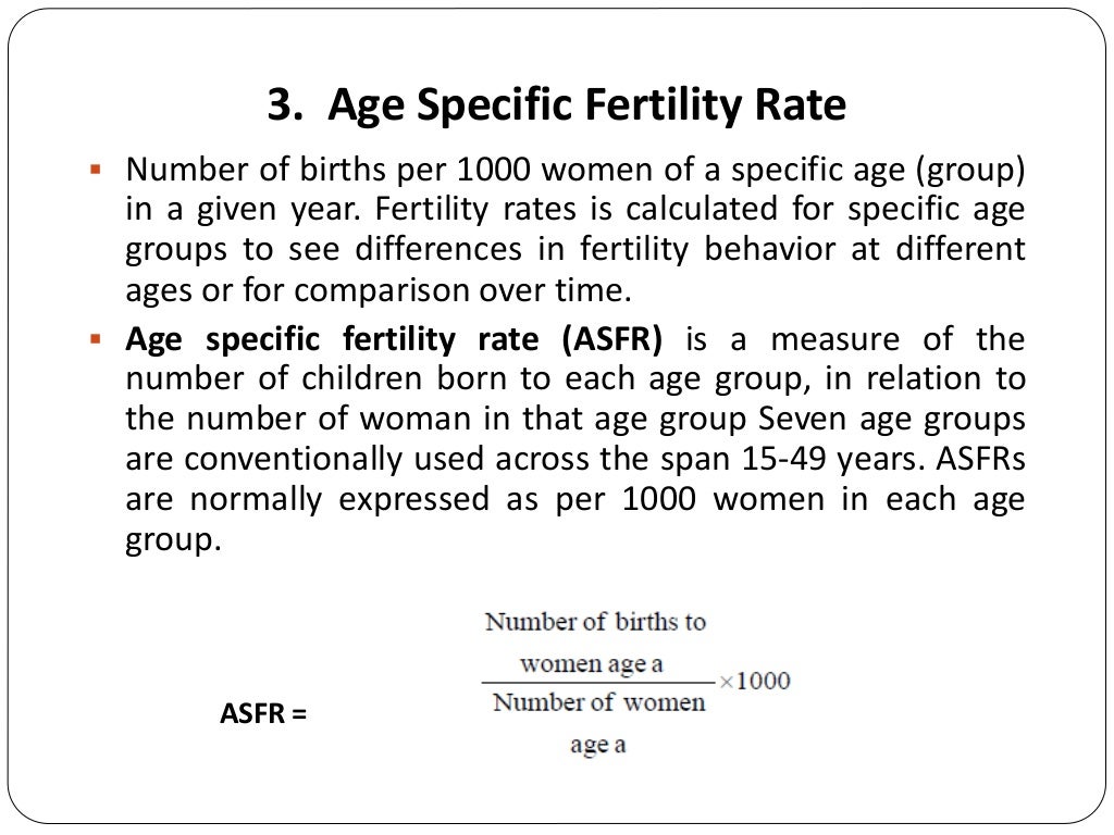 Fertility and its indicators