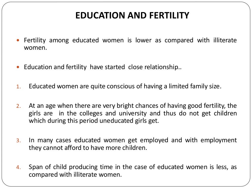 Fertility and its indicators