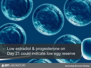 - Low estradiol & progesterone on
Day 21 could indicate low egg reserve