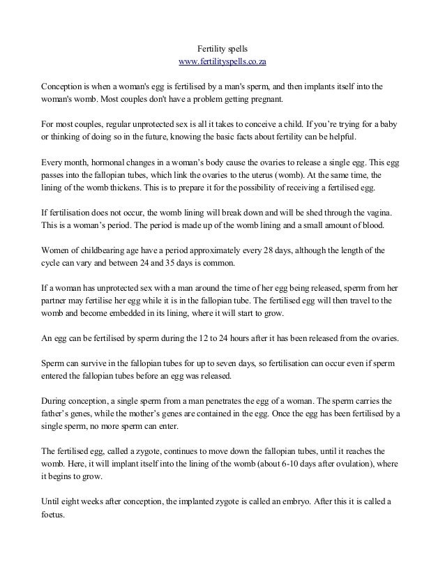 Fertility Spells