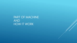 PART OF MACHINE
AND
HOW IT WORK
 