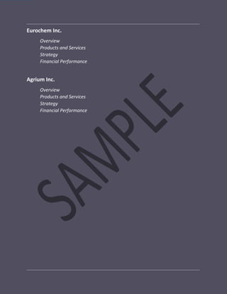 Eurochem Inc.
Overview
Products and Services
Strategy
Financial Performance
Agrium Inc.
Overview
Products and Services
Strategy
Financial Performance
 