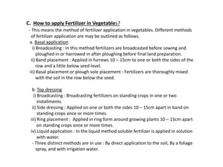 Fertilizer management in vegetable crops | PPTX