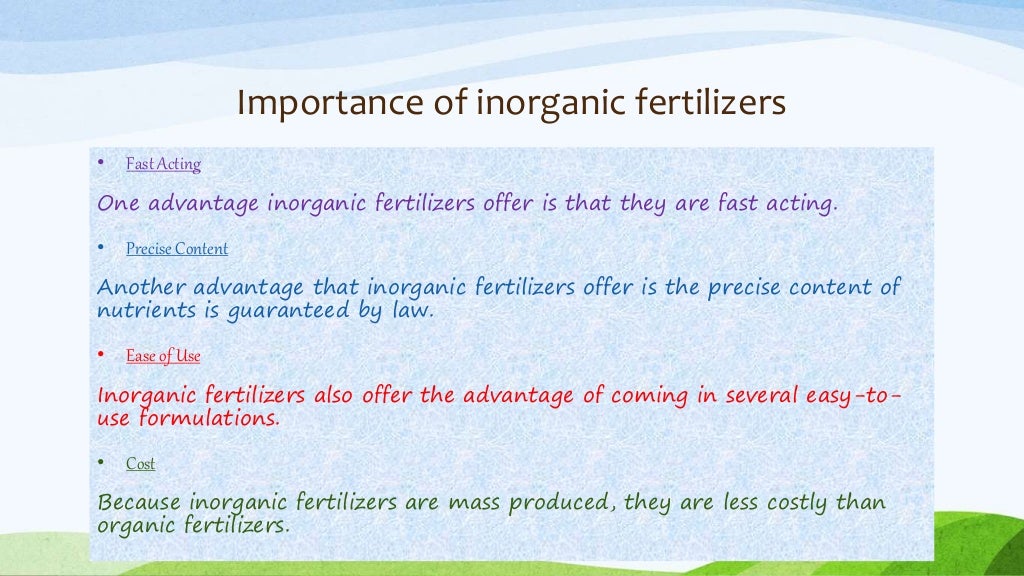 Fertilizers and pesticides
