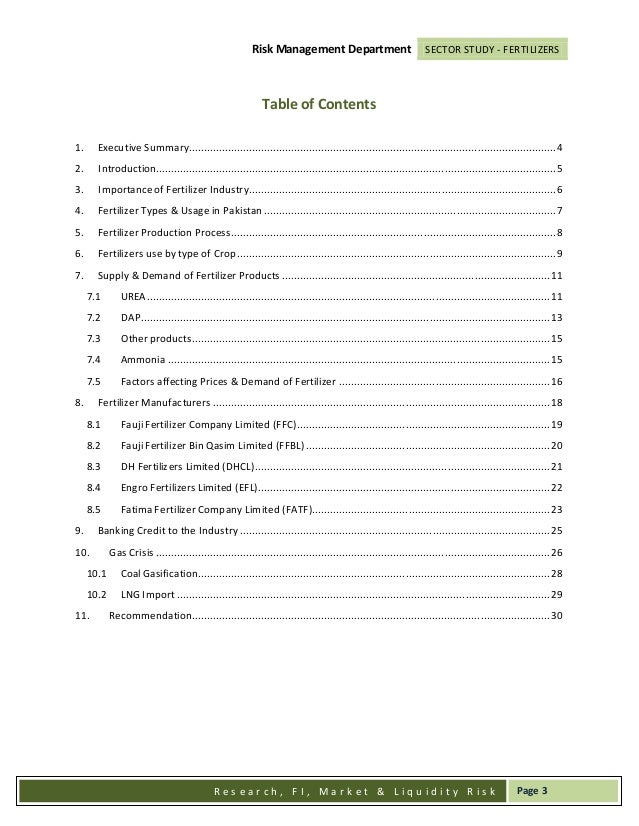 Fertilizer Sector In Pakistan 2015 - 