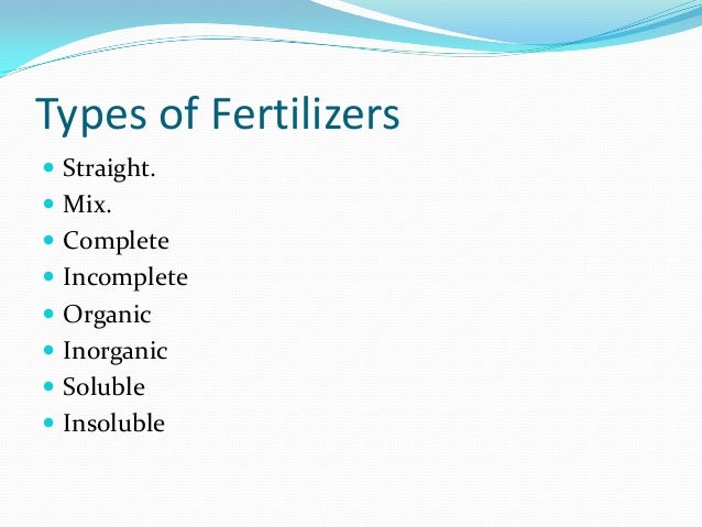 Fertilizer types