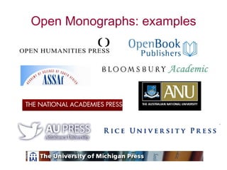 Open Monographs: examples 