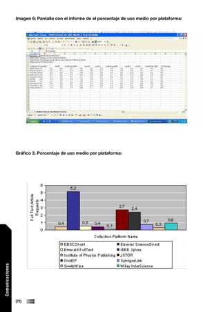 Imagen 6: Pantalla con el informe de el porcentaje de uso medio por plataforma:




                 Gráfico 3. Porcentaje de uso medio por plataforma:
Comunicaciones




                 [72]
 