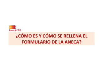 ¿CÓMO ES Y CÓMO SE RELLENA EL FORMULARIO DE LA ANECA? 