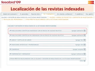 Localización de las revistas indexadas 