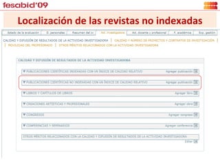 Localización de las revistas no indexadas 