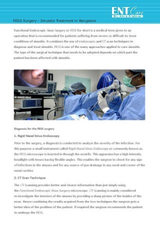 FESS Surgery - Sinusitis Treatment in Bangalore 
 